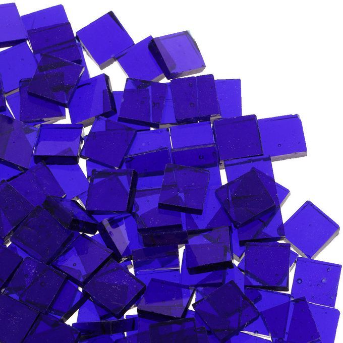 Lot Clear Glass Mosaic Tiles For DIY Crafts 10mm X 10mm Cobalt Blue