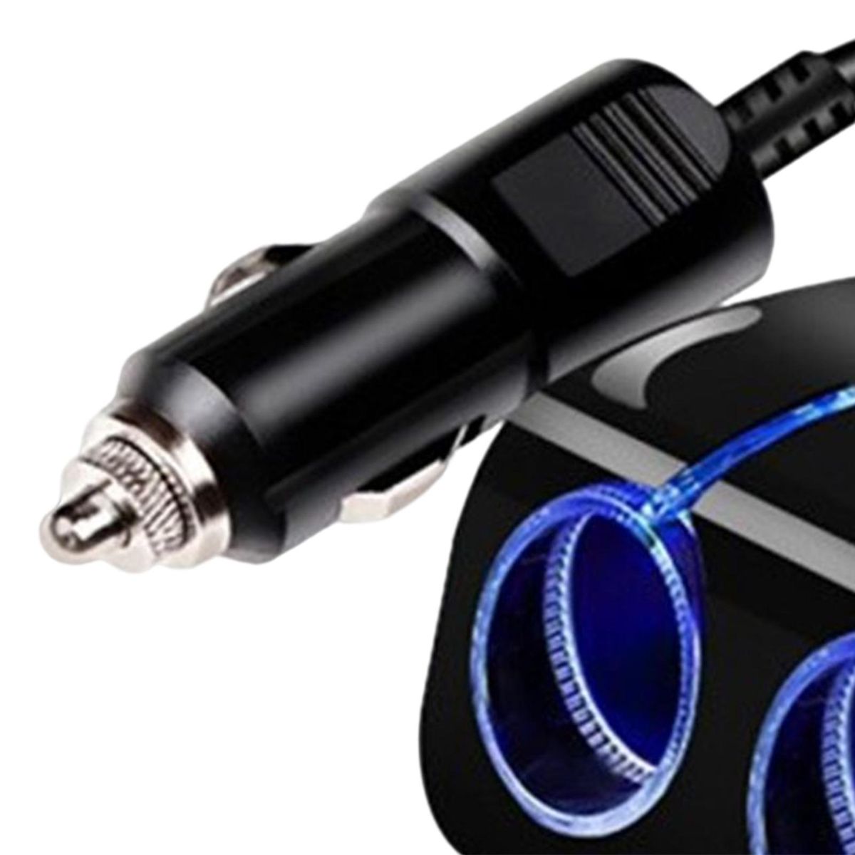 Car USB Charger 3 Socket Splitter Car Charger Adapter Black