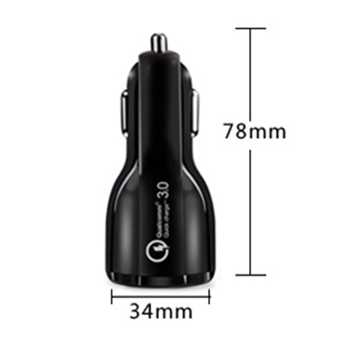 Car Charger QC3.0 USB Car Phone Charger Black