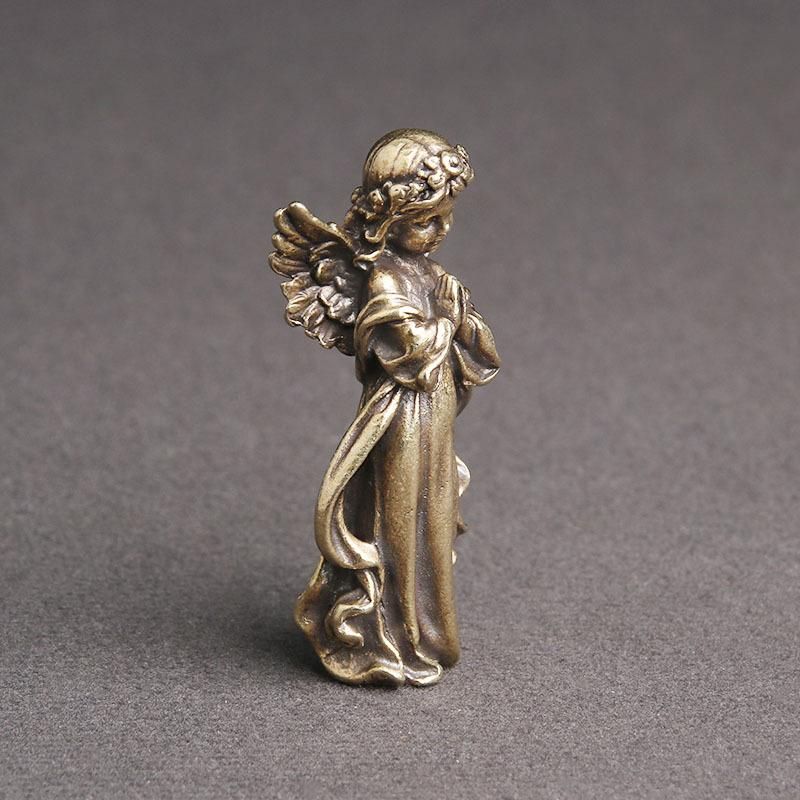 Brass Retro Copper God of Love Cupid Statue Small Ornaments