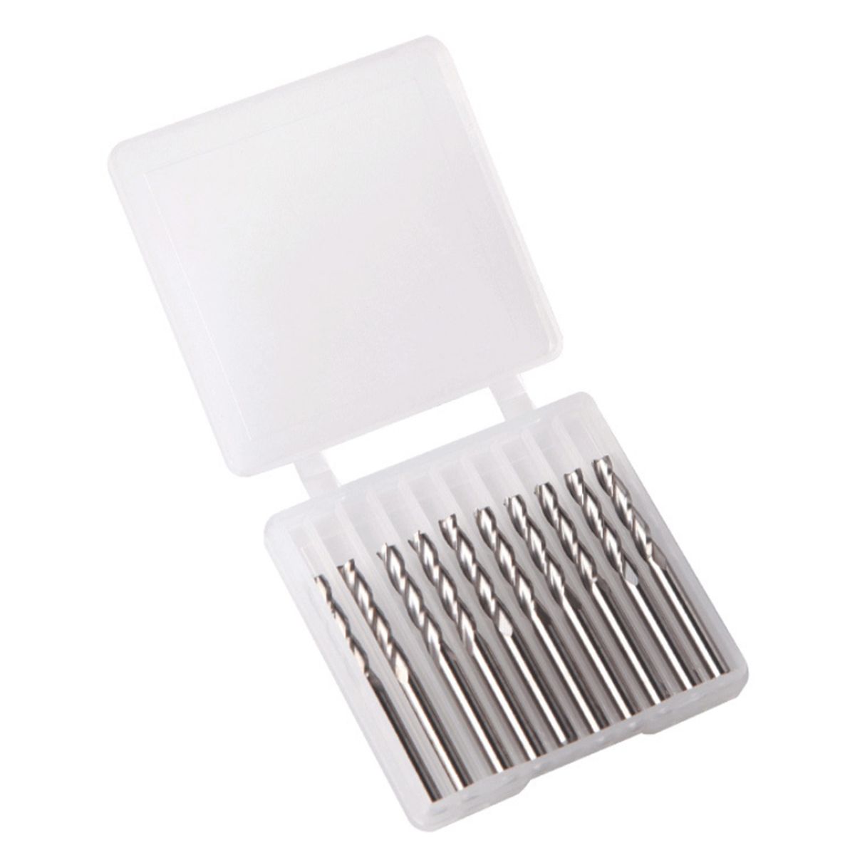 10Pcs 3.175*22 Router Bits Spiral Shank End Mill No Burr For