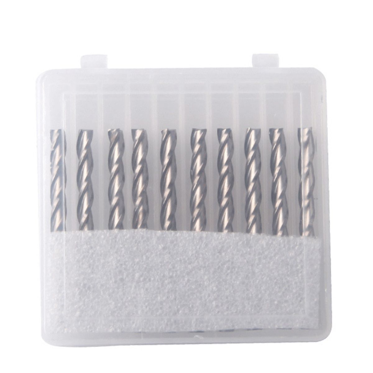 10Pcs 3.175*22 Router Bits Spiral Shank End Mill No Burr For