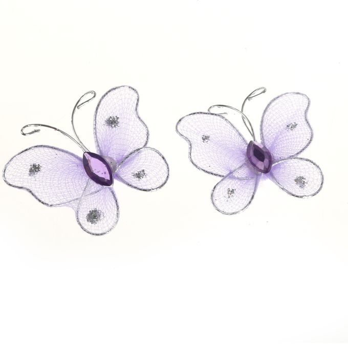 150 Pcs Mesh Glitter Butterflies Blue Purple Pink Diy Scrapbooking