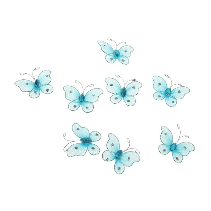 150 Pcs Mesh Glitter Butterflies Blue Purple Pink Diy Scrapbooking