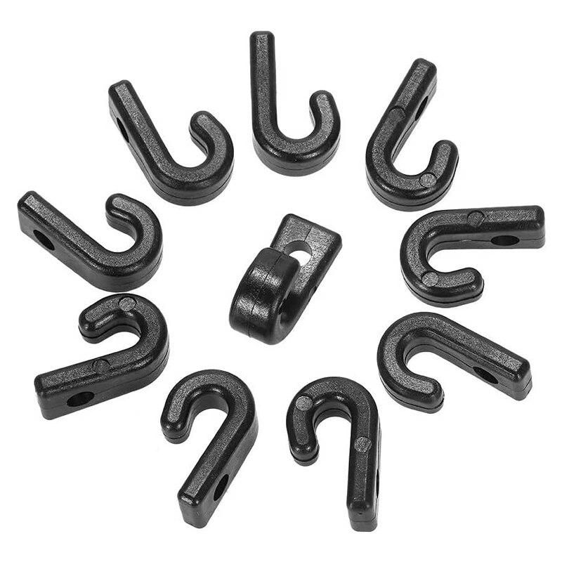 50Pcs Nylon Bungee Lashing Shock Cord J Hooks Tie Down Hook for Kayaks Canoes Boats