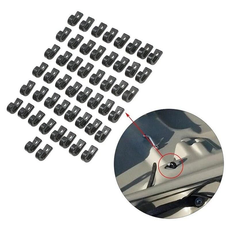 50Pcs Nylon Bungee Lashing Shock Cord J Hooks Tie Down Hook for Kayaks Canoes Boats