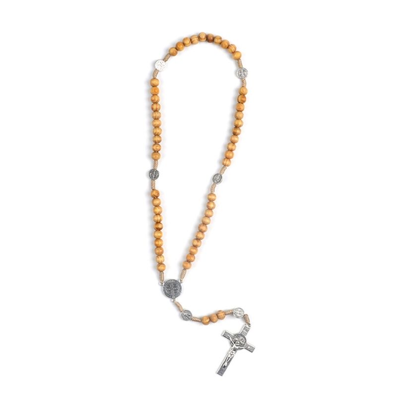 Twist  Bead  Rosary Necklace Holy Catholic Jewelry Charm
