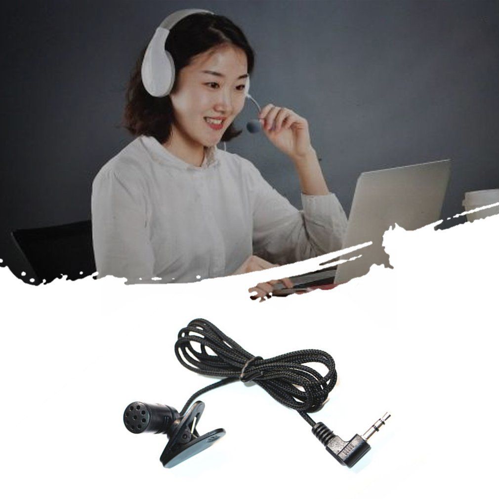 3.5mm Mini Clip-on Lavalier Microphone Recording Microphone For Mobile Phone Laptop Microphone Microphone Amplifier-black