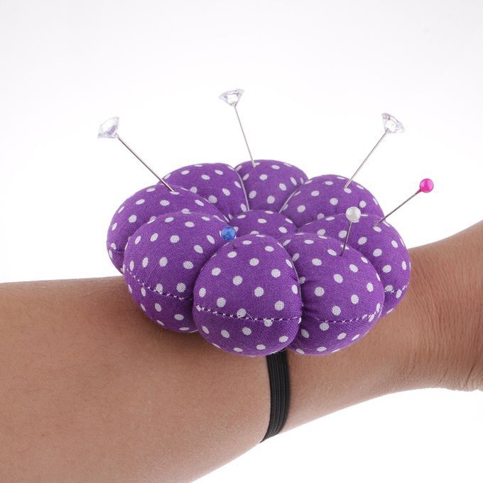 Pumpkin Wrist Wearable  Pin Cushion For DIY Sewing Crafts Purple