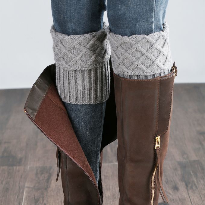 Women Leg Warmers Knit Warmers Protector Acrylic Breathable For Ash