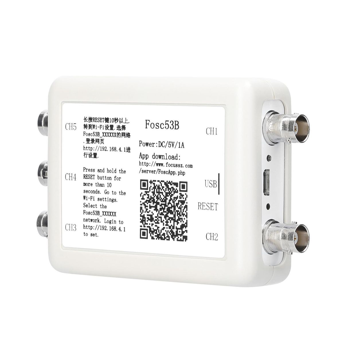 Wireless Wi-Fi and USB Virtual 5-Channel Oscilloscope Portable Data Storage Acquisition Recorder Automotive Maintenance Utility Tool
