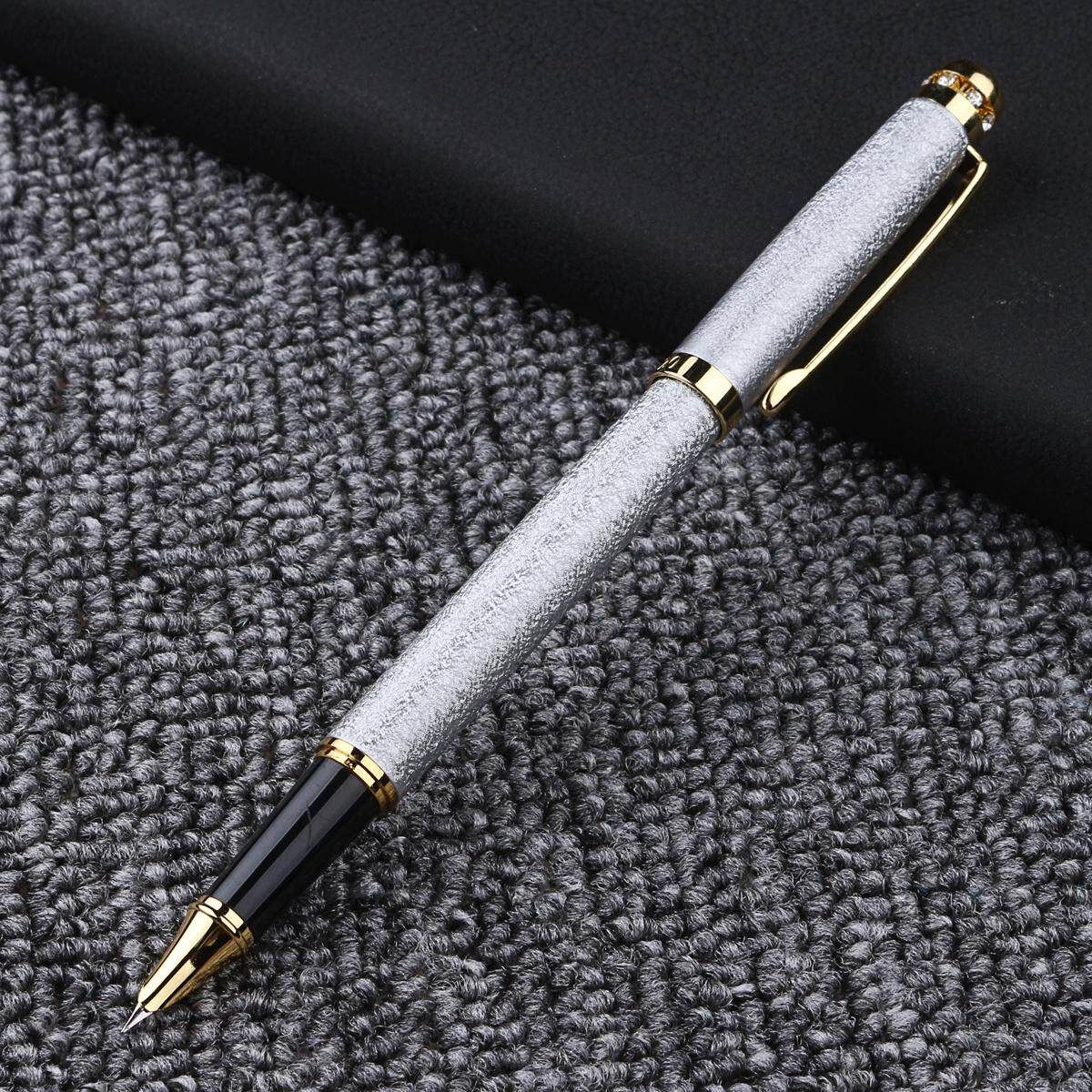 Hero 9120 0.5mm Metal Fountain Pen Writing Gift Fine Nib Students Office Silver (silver)