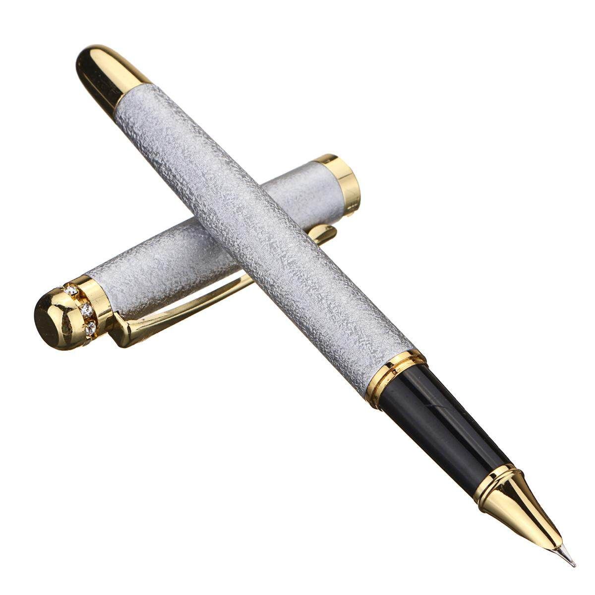 Hero 9120 0.5mm Metal Fountain Pen Writing Gift Fine Nib Students Office Silver (silver)