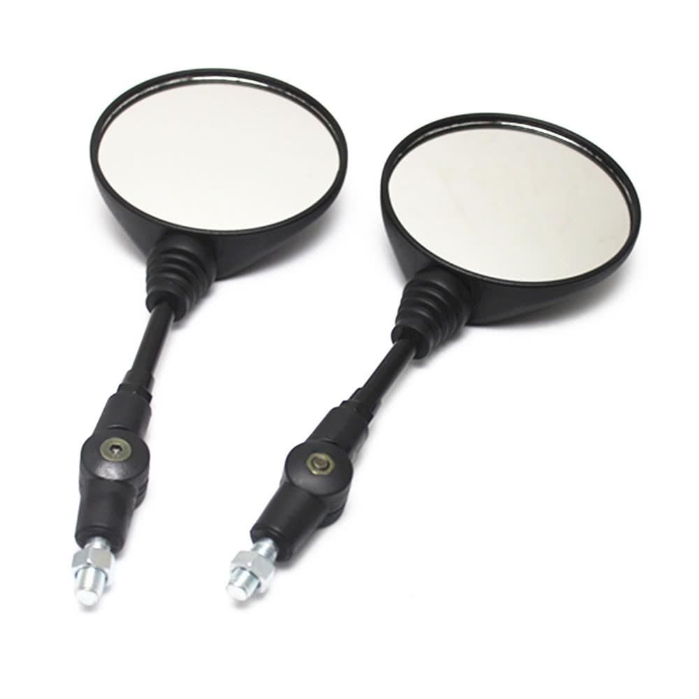 Universal Motorcycle Aluminum Alloy 10mm Diameter Handlebar Rotatable Collapsible Round Shape Rearview Amber Side Mirror Modified Accessories for Kawasaki KLX250/KL250 Street Cars Universal Scooters
