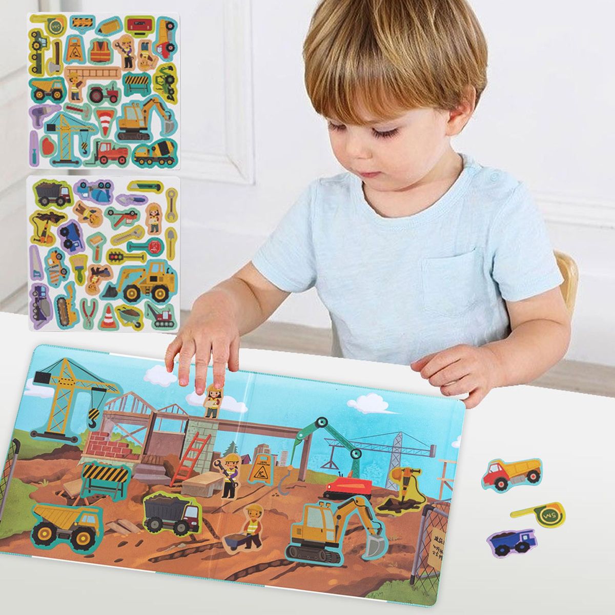 Cartoon Puzzle Toys Developmental Motor Skills Wood Construction Scene