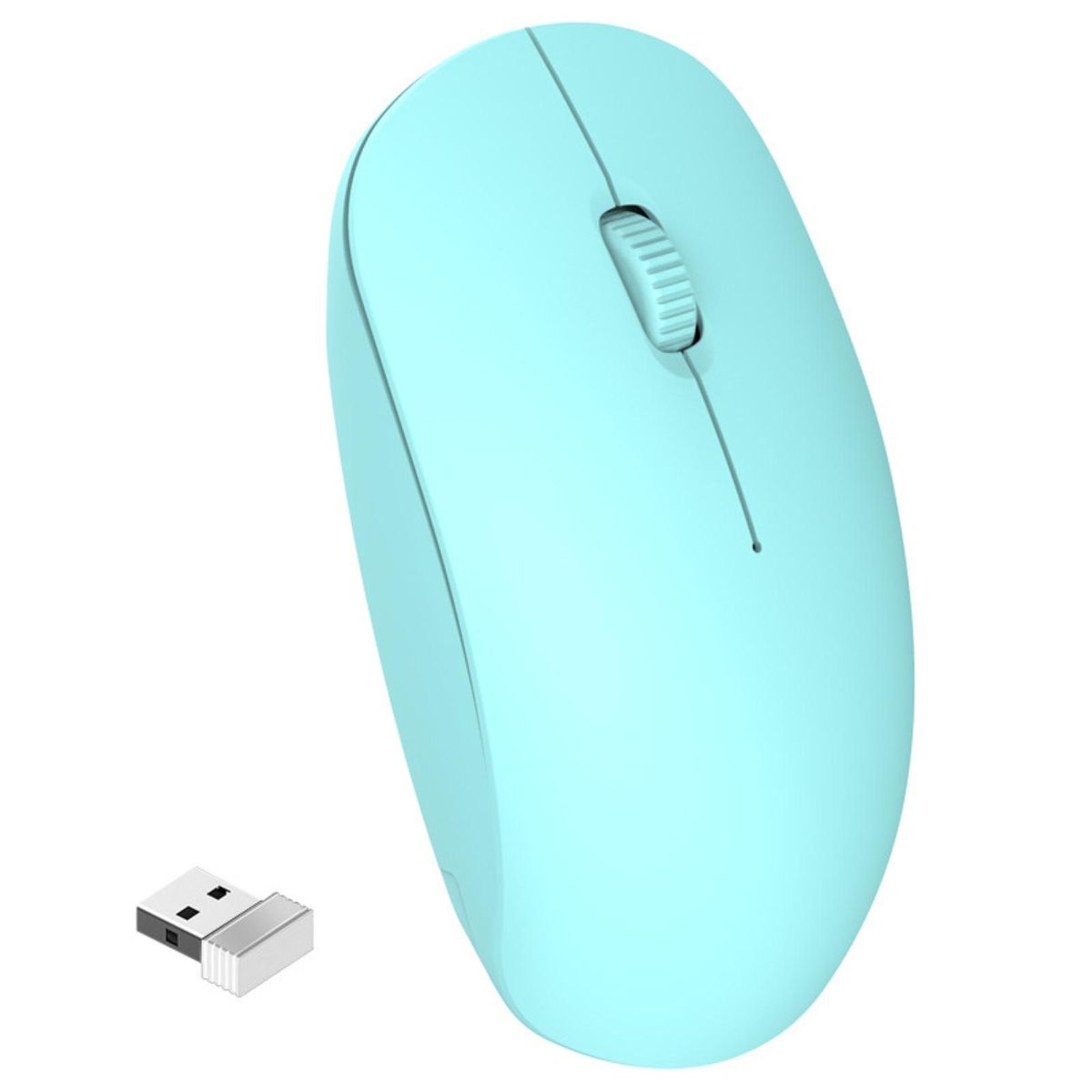 Wireless Mouse Battery Powered Silent Wide-Blue