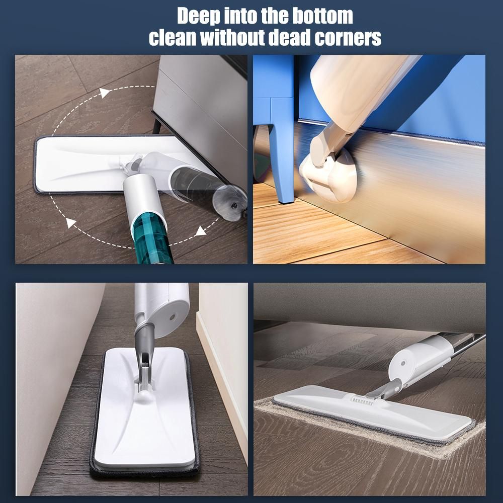 Spray Mop for Floor Cleaning 360 Degree Spin Wet Dry Dust Mop with 270ml Refillable Water Bottle 2 Washable Pads 1 Scrubber Sprayer Microfiber Flat Mop for Hardwood Tiles Floor Home Kitchen