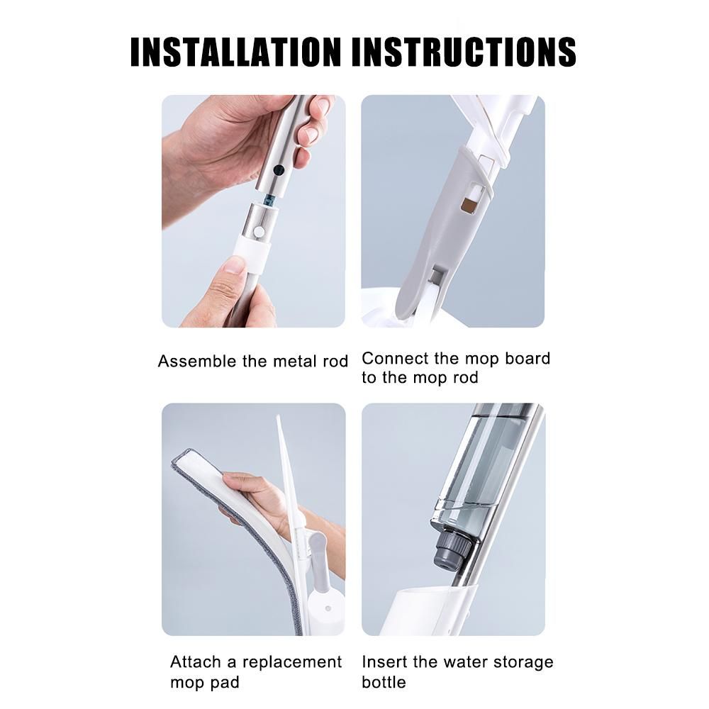 Spray Mop for Floor Cleaning 360 Degree Spin Wet Dry Dust Mop with 270ml Refillable Water Bottle 2 Washable Pads 1 Scrubber Sprayer Microfiber Flat Mop for Hardwood Tiles Floor Home Kitchen