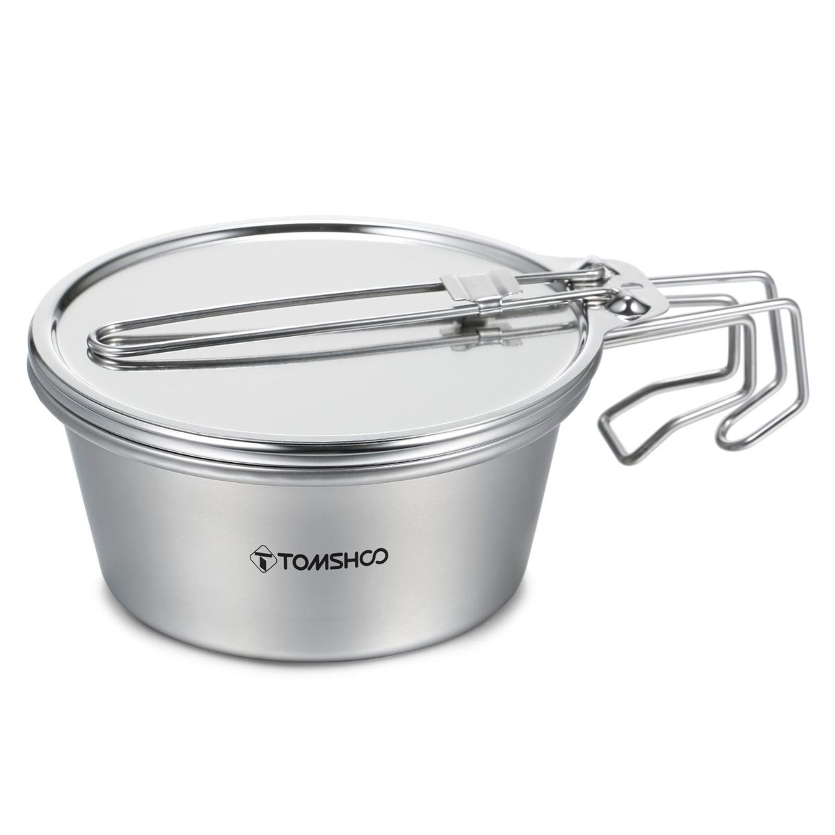 TOMSHOO Stainless Steel Sierra Cup Bowl with Mesh Strainer Colander and Lid for Camping Hiking Backpacking