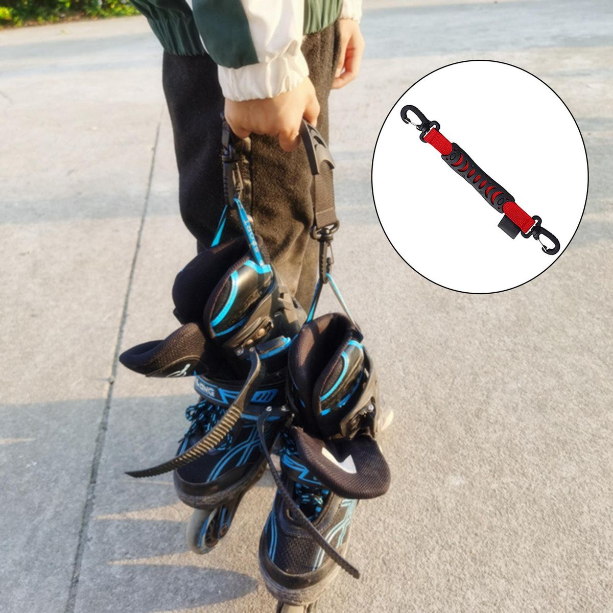 Roller Skates Hanging Handle Buckle Skating Shoes Red