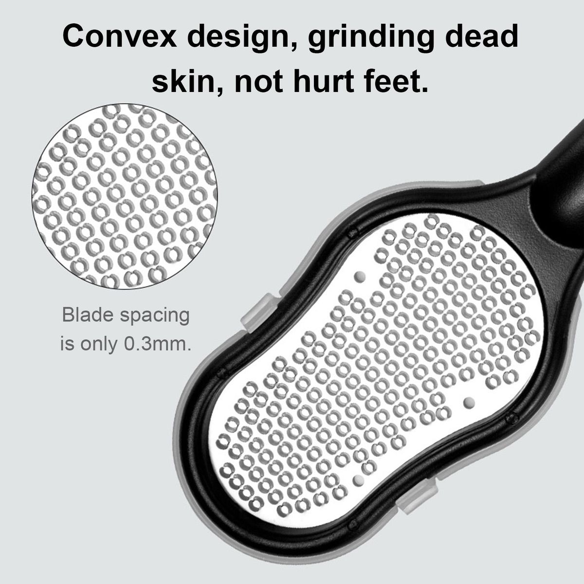 Foot File for Callus Trimming & Dead Skin Removal Stainless Steel Surface Pedicure   Feet Rasp with Cover Case