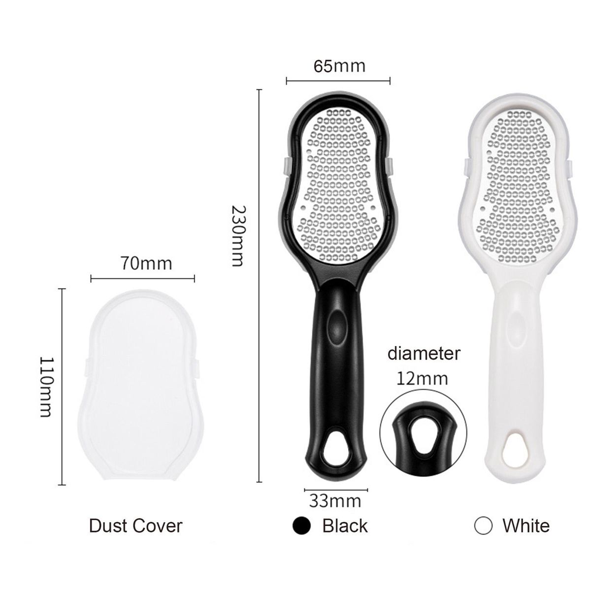 Foot File for Callus Trimming & Dead Skin Removal Stainless Steel Surface Pedicure   Feet Rasp with Cover Case