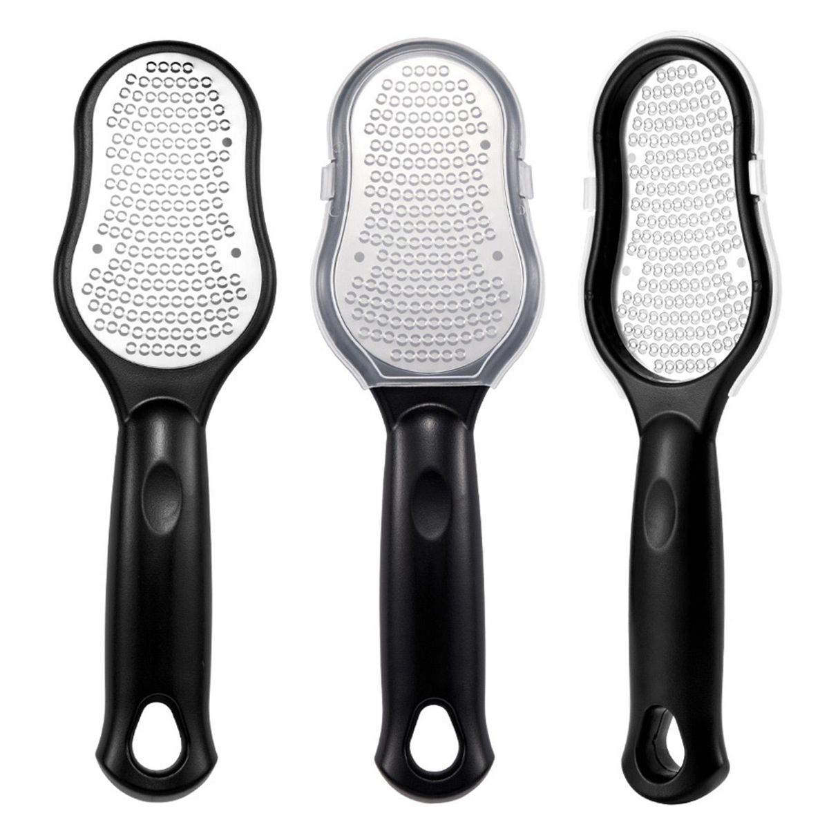 Foot File for Callus Trimming & Dead Skin Removal Stainless Steel Surface Pedicure   Feet Rasp with Cover Case