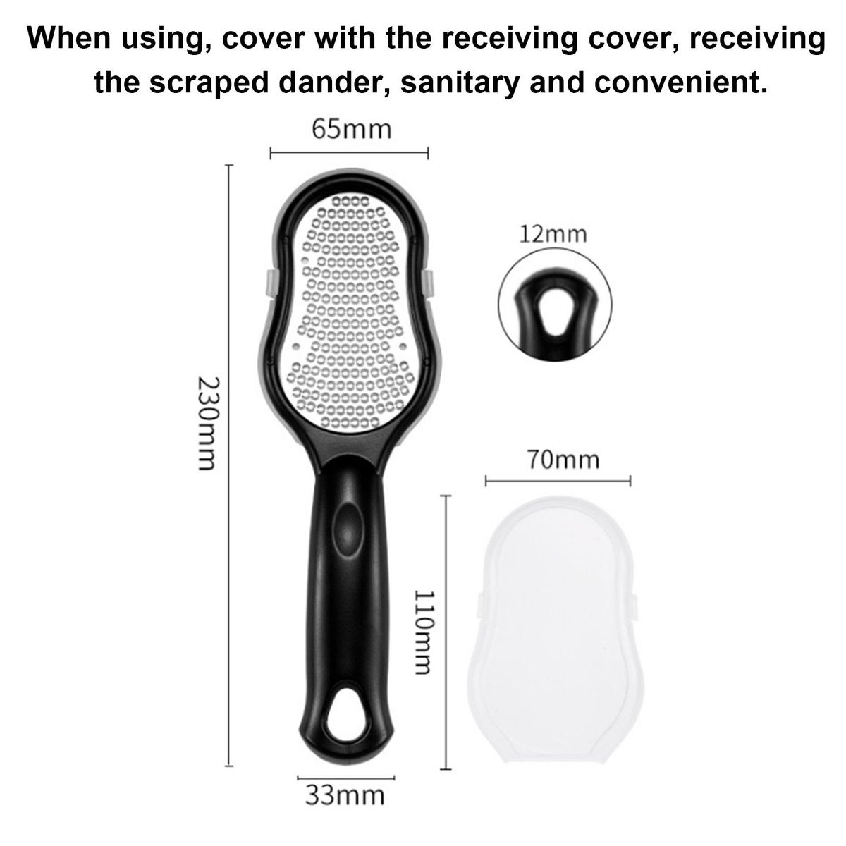 Foot File for Callus Trimming & Dead Skin Removal Stainless Steel Surface Pedicure   Feet Rasp with Cover Case