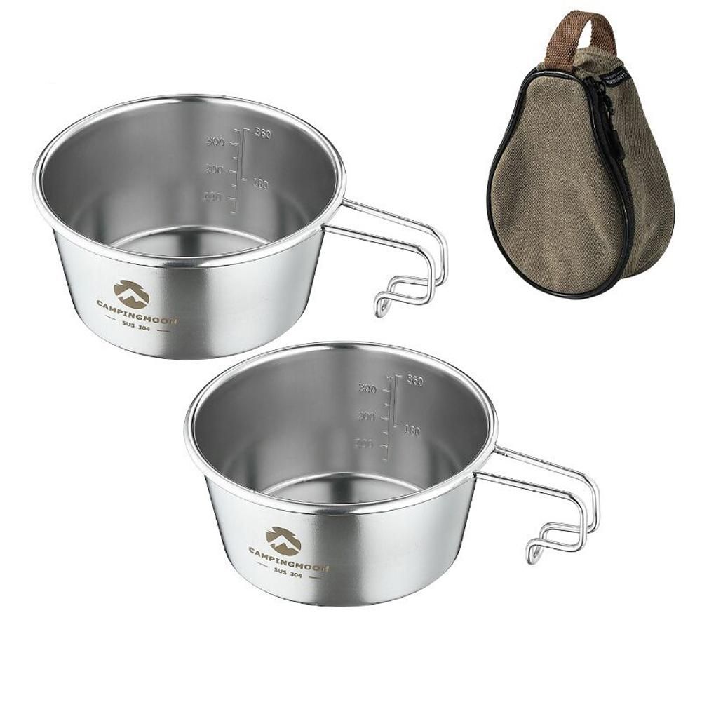 Outdoor Stainless Steel 450ml Sierra Bowl Picnic Tableware Portable Barbecue Hiking Camping Cup Picnic Cookware With Storage Bag