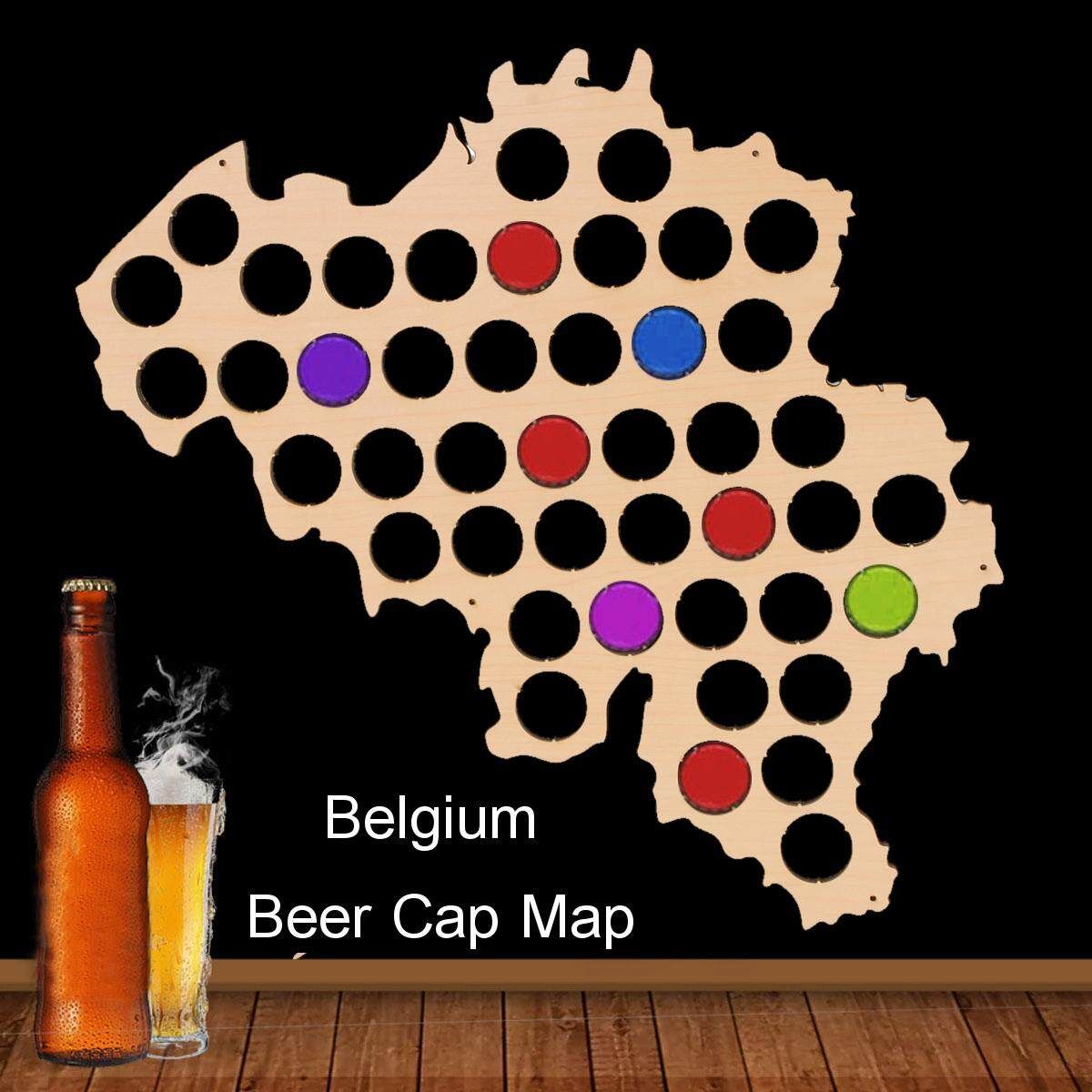 44 Holes Belgium Map Cap Bottles Cap Collection Holder Display Stain Craft