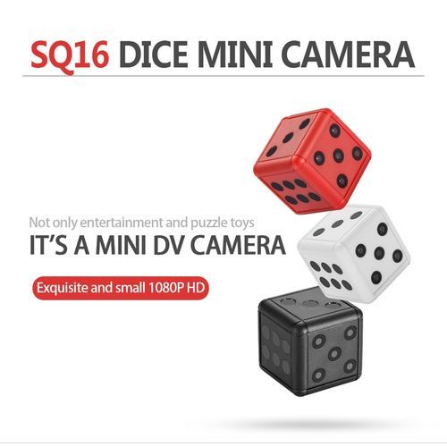 Mini Camera SQ16 Dice Camera 1080P HD Motion Video Surveillance Camcorder Action Night Vision Recording Support TF Card Hidden(WHITE)