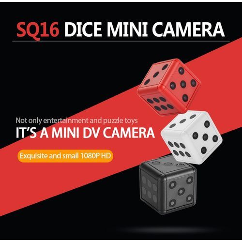 Mini Camera SQ16 Dice Camera 1080P HD Motion Video Surveillance Camcorder Action Night Vision Recording Support TF Card Hidden(WHITE)
