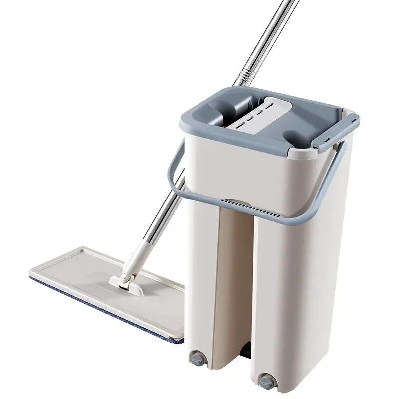 ROTATABLE FLAT SCRATCH MOP WITH BUCKET