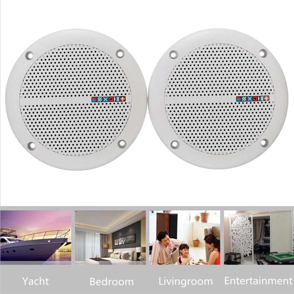 1 Pair Waterproof Full Range Boat Ceiling Wall Speakers Gard