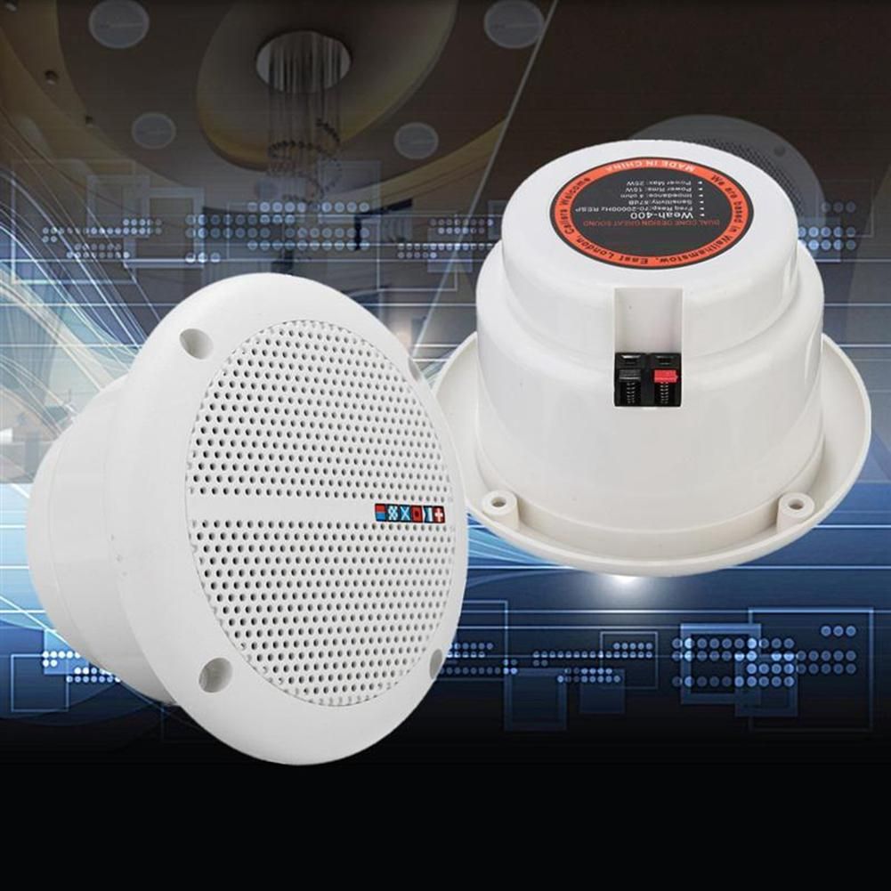 1 Pair Waterproof Full Range Boat Ceiling Wall Speakers Gard