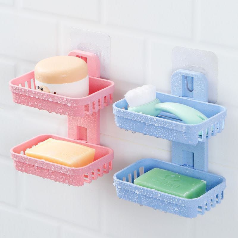 2pcs 2 Layer Soap Rack