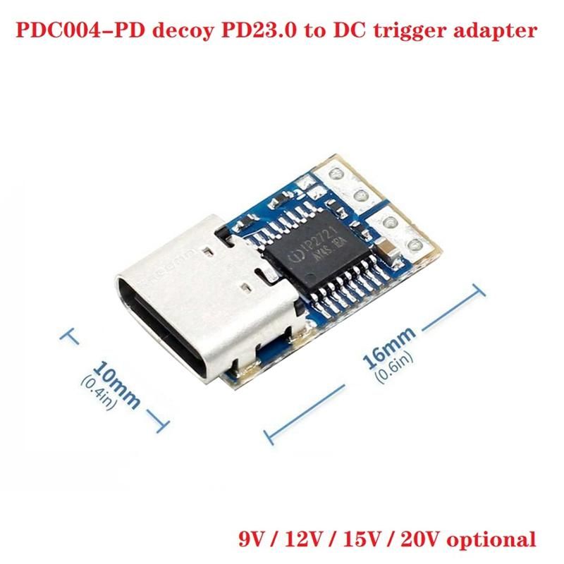 PDC004-PD Decoy Module PD230 To DC DC Trigger Extension Cable QC4 Charger Type-C PD Decoy 9V