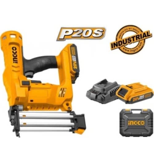 Ingco Li-ion Cordless Brad Nailer Kit - 20v With 2 X Battery And Charger