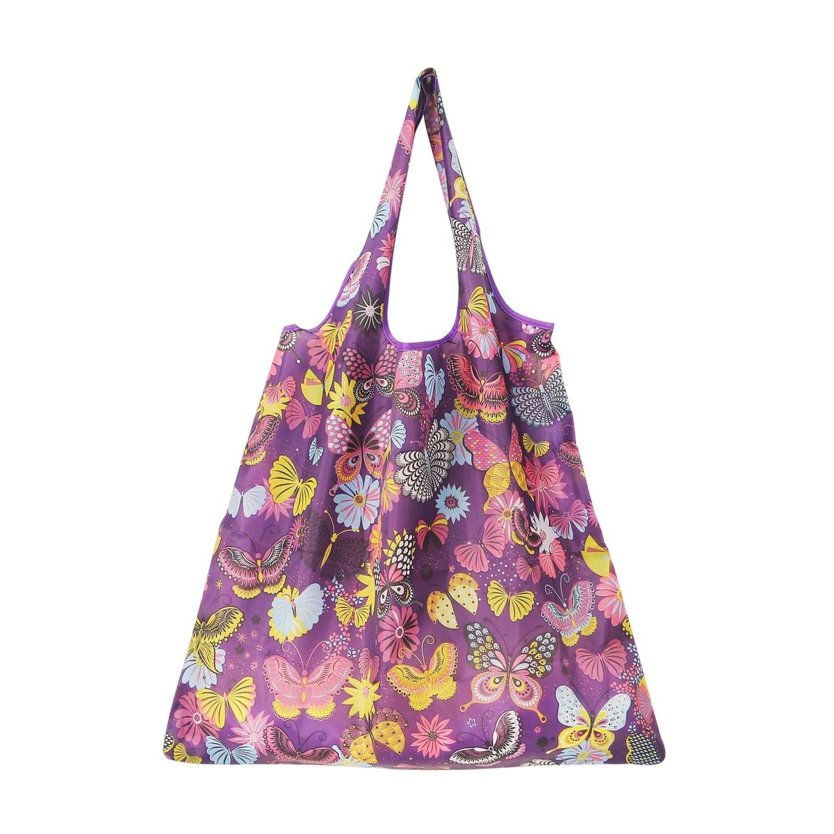 Shopping Bag Outdoor Traveling Portable Folding Beach Handbag Purple