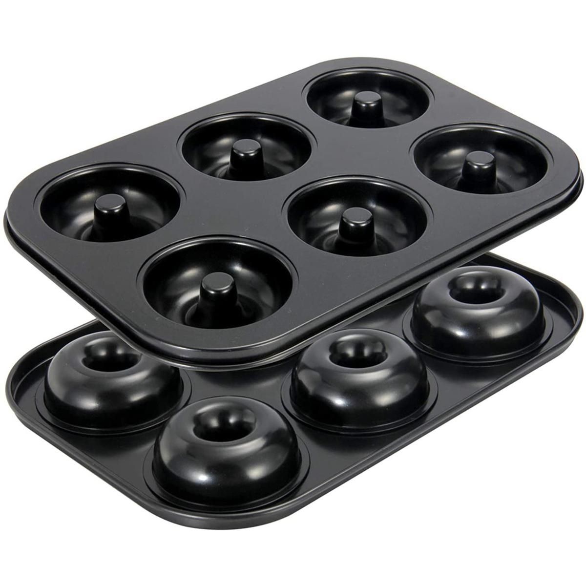 2 Piece Pack 6-Sided Donut Baking Pan Carbon Steel Donut