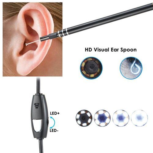 LEBAIQI USB Ear Endoscope Camera - Digital Mini Otoscope Portable HD Visual Ear Cleaning Earwax Remover Tool With Waterproof Video Snake Camera & Adjustable 6 LED Lights For Samsung IPhone MAC Laptop Windows Android IOS