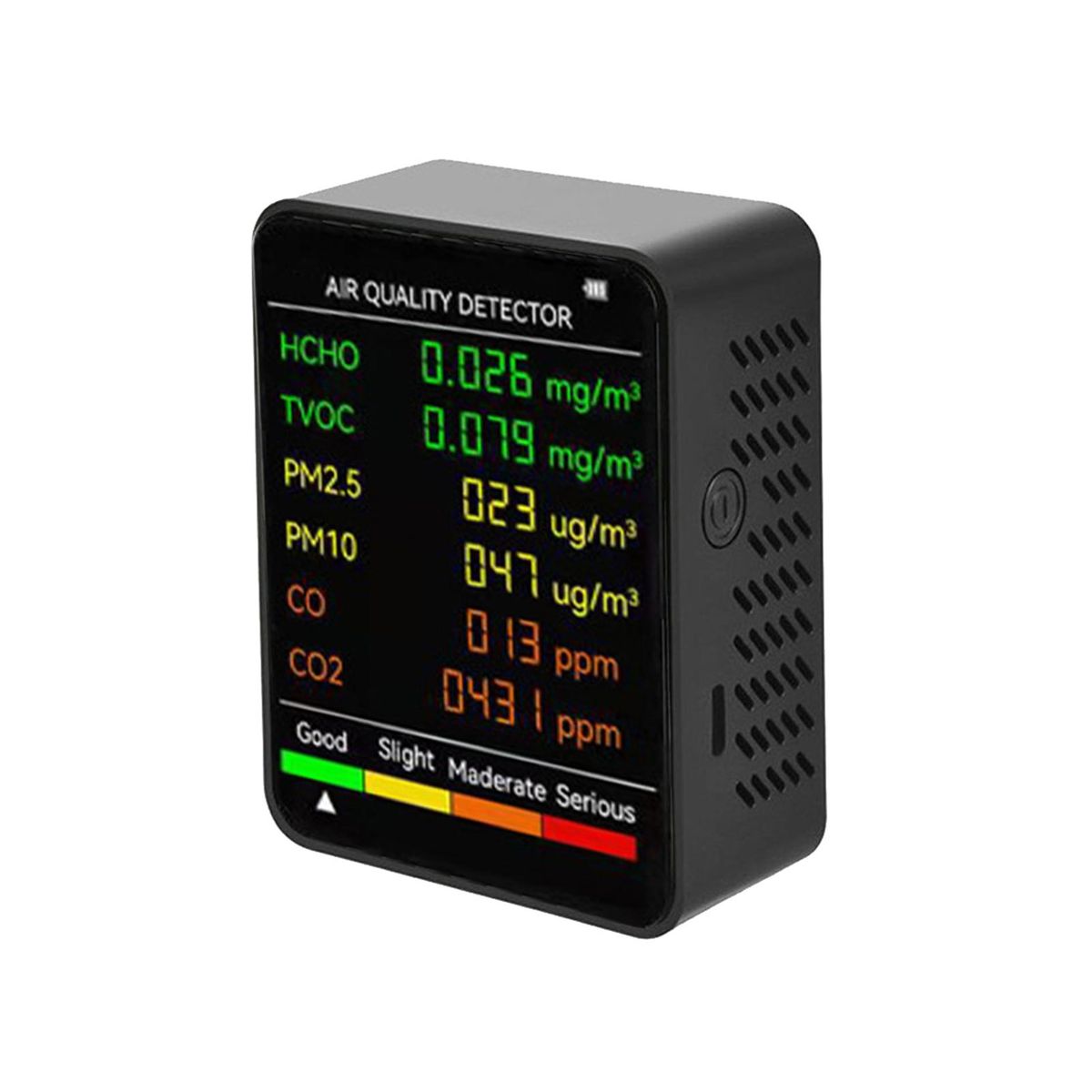 Air Quality Monitor 6 in 1 Multifunctional Air Quality Monitor Black