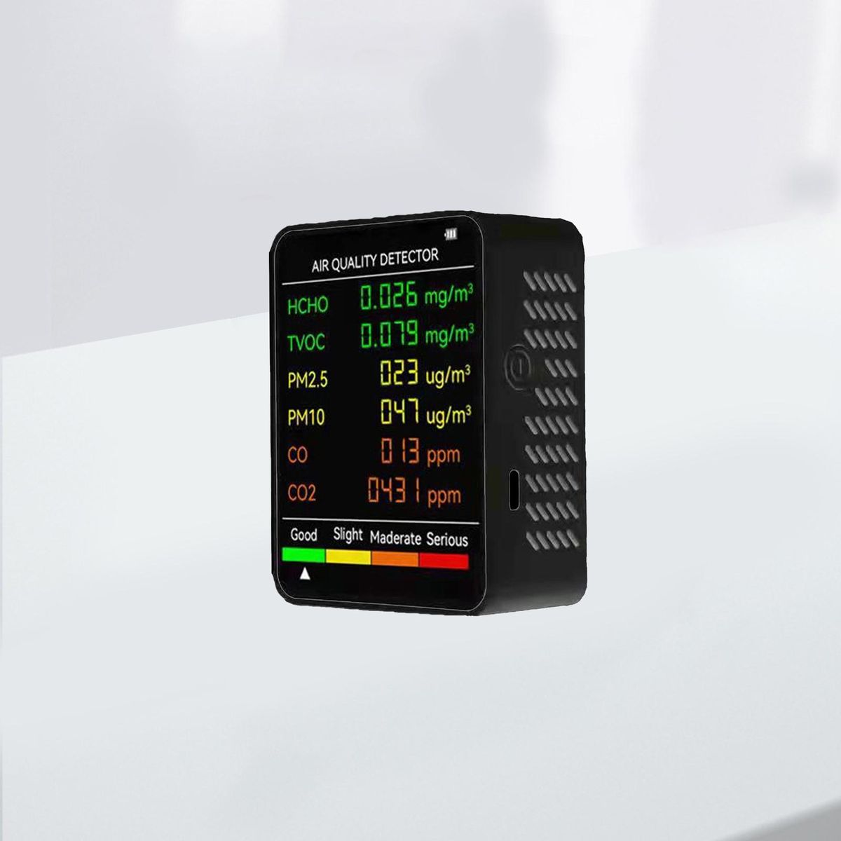 Air Quality Monitor 6 in 1 Multifunctional Air Quality Monitor Black