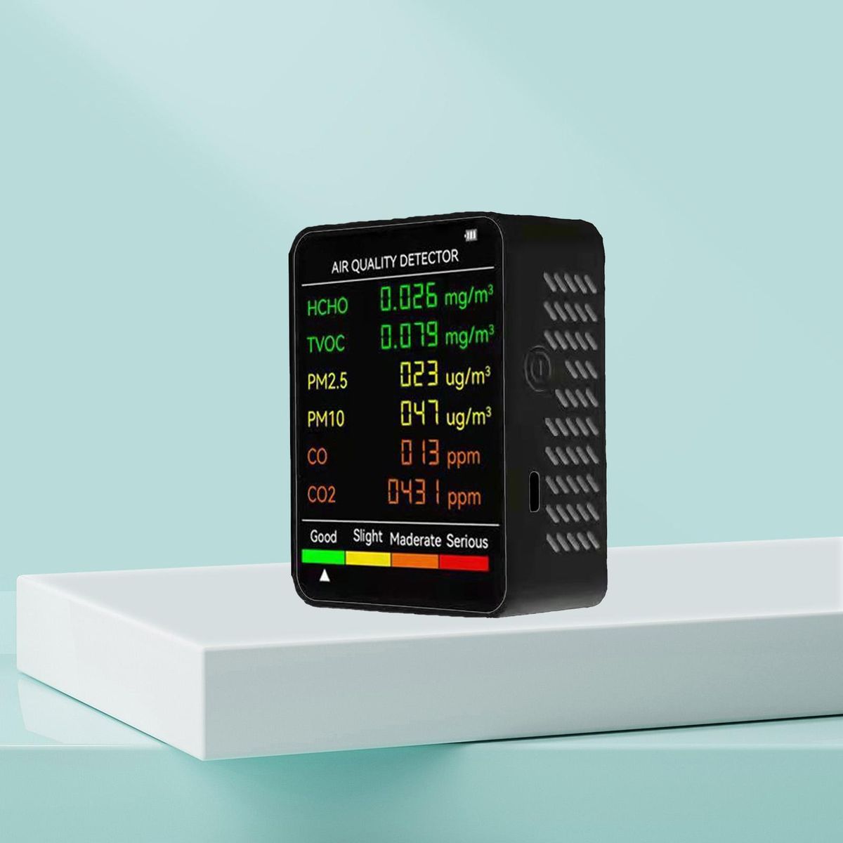Air Quality Monitor 6 in 1 Multifunctional Air Quality Monitor Black