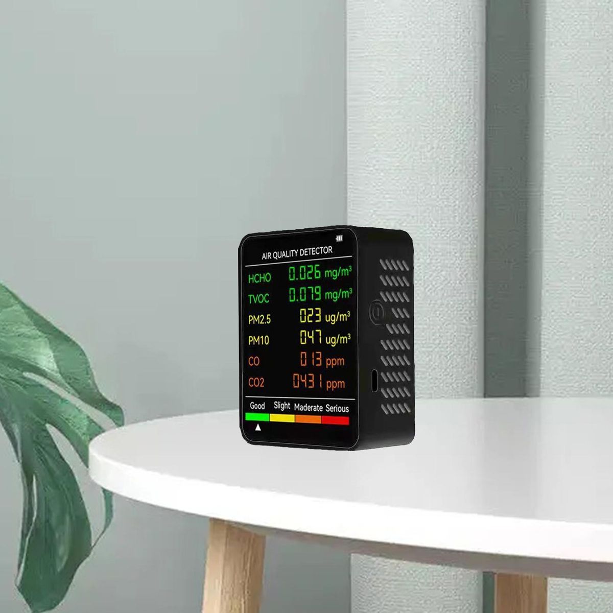 Air Quality Monitor 6 in 1 Multifunctional Air Quality Monitor Black