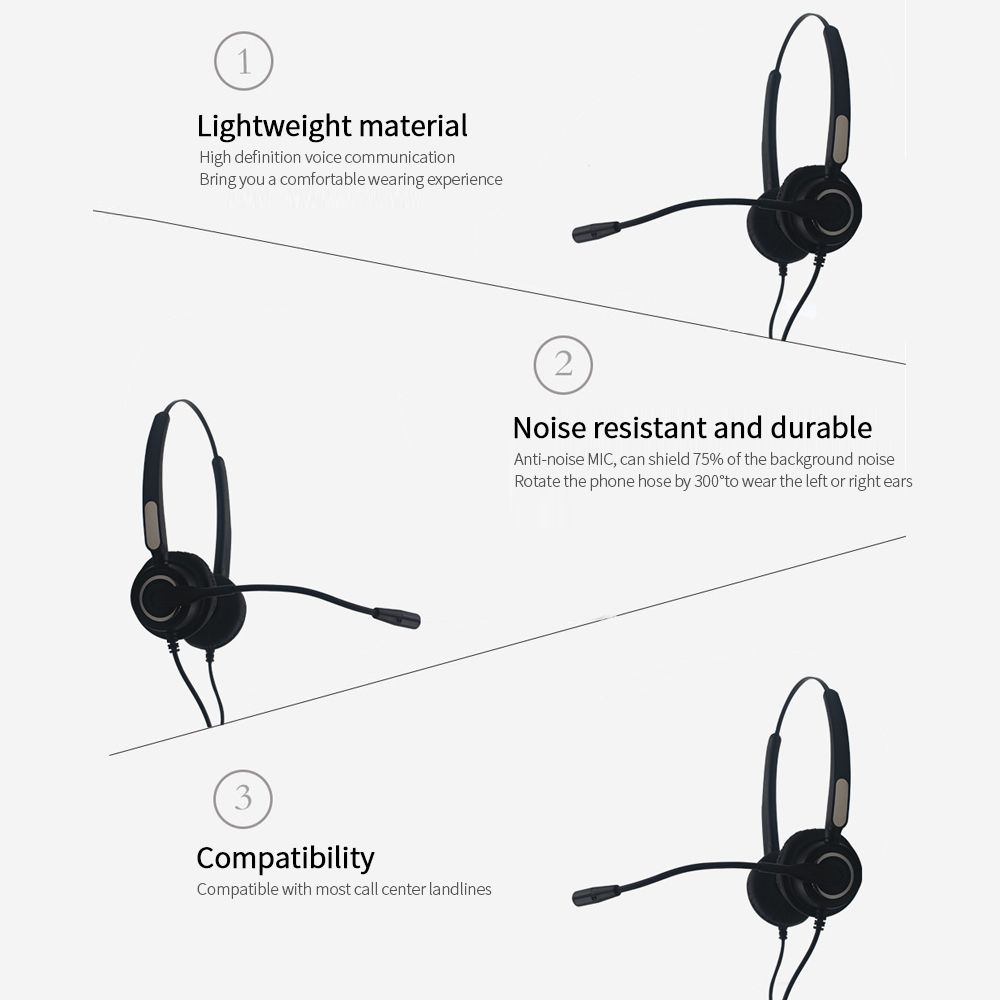 Communication Headset Lightweight Steel Rod Noise Resistant