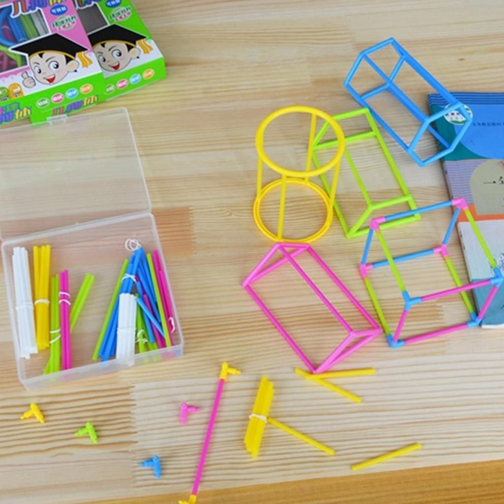 Colorful Geometric Shape Building Kit Kids Math Educational Toy