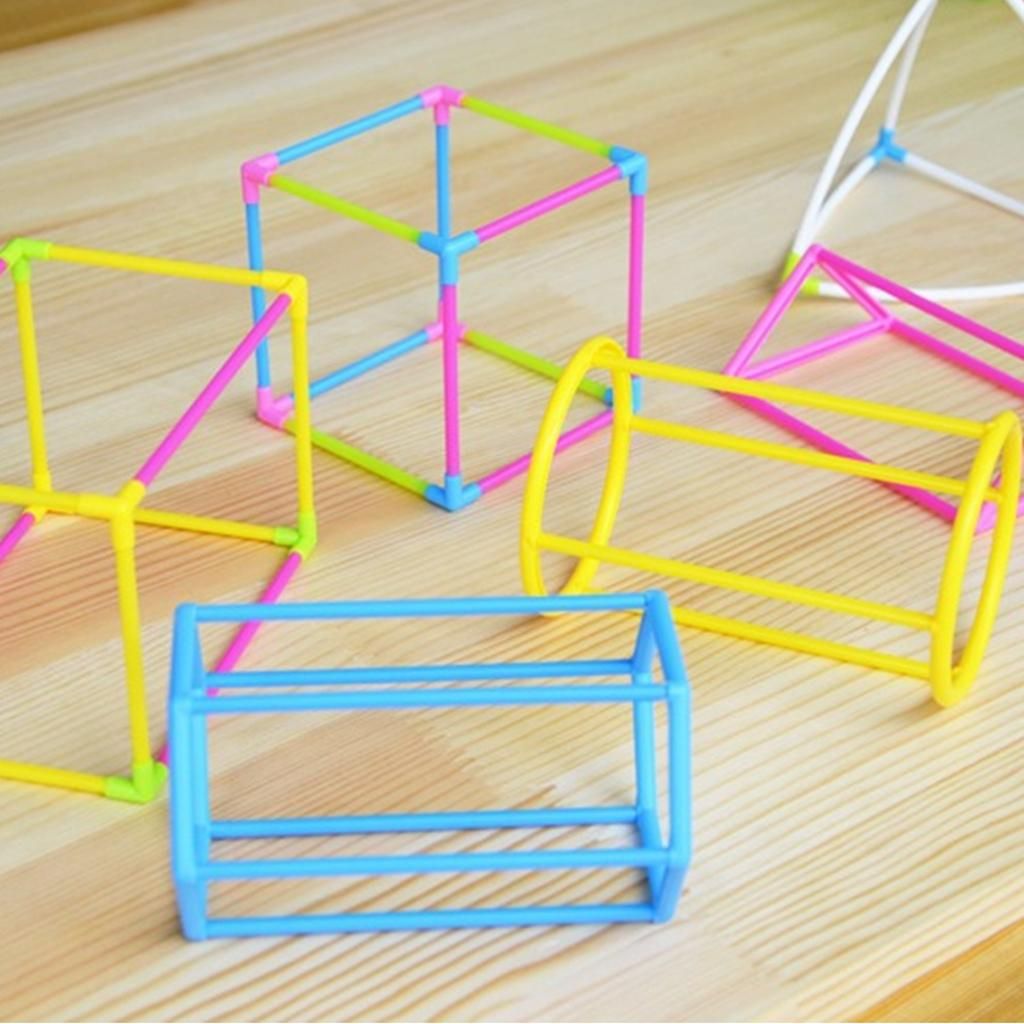 Colorful Geometric Shape Building Kit Kids Math Educational Toy