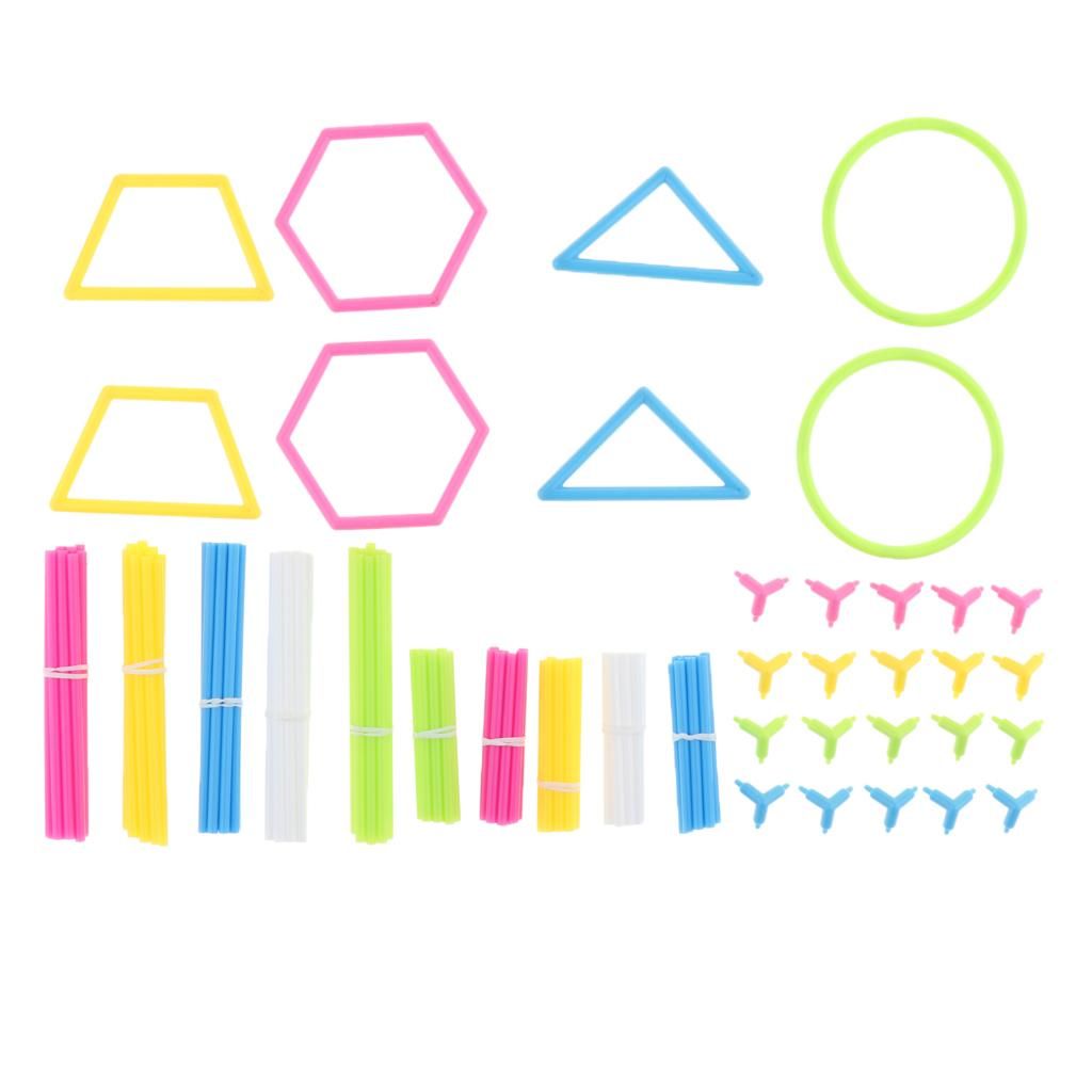 Colorful Geometric Shape Building Kit Kids Math Educational Toy