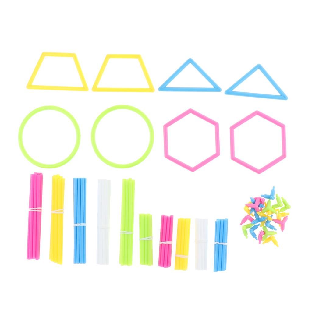 Colorful Geometric Shape Building Kit Kids Math Educational Toy